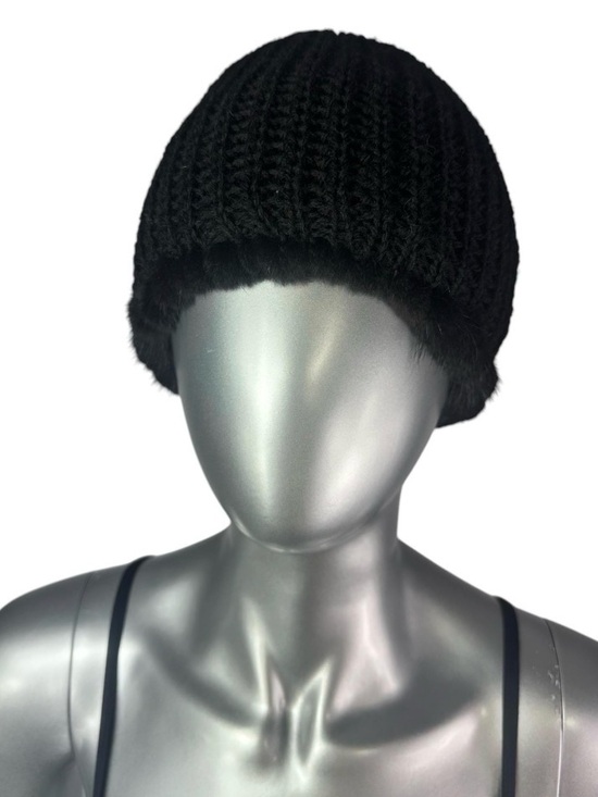 RANCH MINK Knitted Hat, Size 21”-23” w/Stretch, Certified Vintage Fur